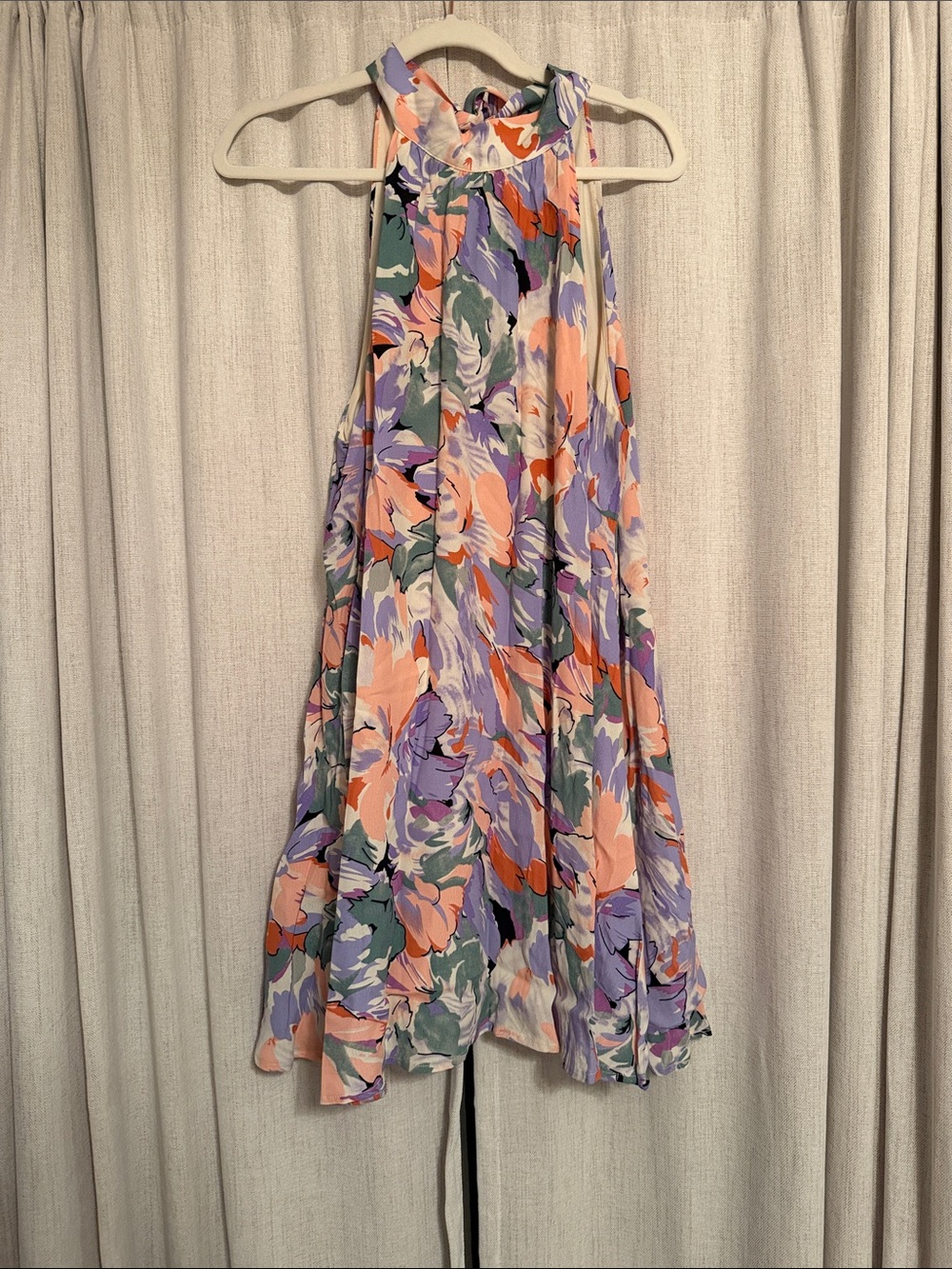 LULUS A-line Floral Halter Dress